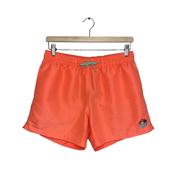 Chubbies Swim Trunks Men's Size Medium Neon Orange Bright Lined Shorts Swim - Picture 1 of 8